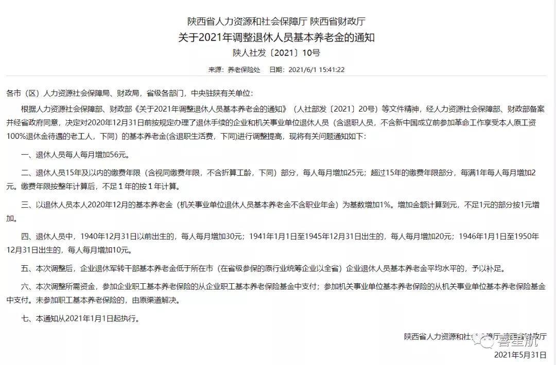 退休人員養老金，上漲啦！(圖1)